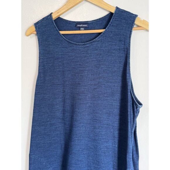 J. Jill Women’s Large Indigo Midi Dress Blue Minimalist Beach Vacation Summer - Picture 3 of 7